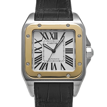 カルティエ サントス 100 LM W20072X7 シルバー メンズ 時計 【中古】【wristwatch】