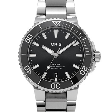 オリス アクイス デイト 01 733 7732 4134-07 8 21 05PEB ブラック メンズ 時計 【中古】【wristwatch】