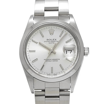 ロレックス オイスターパーペチュアル デイト 15200 シルバー メンズ 時計 【中古】【wristwatch】