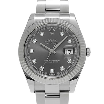 ロレックス デイトジャストII 116334G スレートグレー/ダイヤモンド メンズ 時計 【中古】【wristwatch】