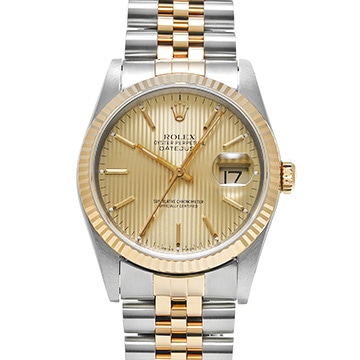 ロレックス デイトジャスト 16233 シャンパンタペストリー メンズ 時計 【中古】【wristwatch】