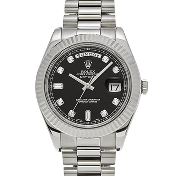 ロレックス デイデイトII 218239A ブラック/ダイヤモンド メンズ 時計 【中古】【wristwatch】