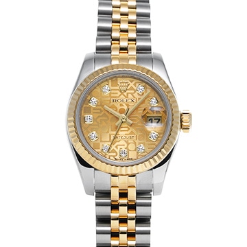 ロレックス デイトジャスト 179173G シャンパンコンピュータ/ダイヤモンド レディース 時計 【中古】【wristwatch】