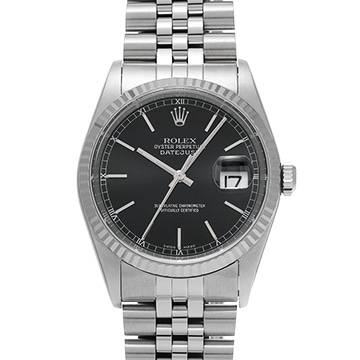 ロレックス デイトジャスト 16234 ブラック メンズ 時計 【中古】【wristwatch】