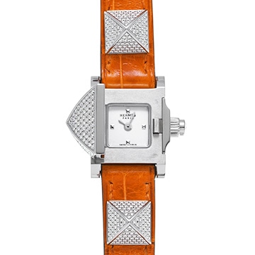 エルメス ミニメドール ミニ ME2.130 ホワイト レディース 時計 【中古】【wristwatch】
