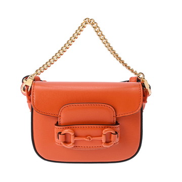 グッチ ホースビット1955 オレンジ 726863 レザー レディース バッグ 【未使用】【bag】