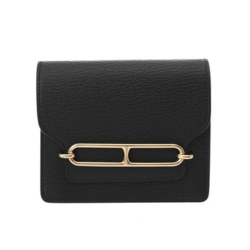 エルメス ルリ スリムウォレット ブラック シェーブル ユニセックス 財布 【中古】【purse】