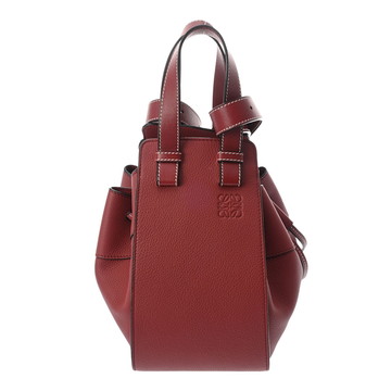 ロエベ ハンモック ドローストリング スモール ボルドー レザー レディース バッグ 【中古】【bag】