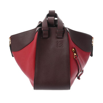 ロエベ ハンモックバッグ スモール ボルドー/レッド カーフ レディース バッグ 【中古】【bag】