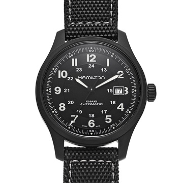 ハミルトン カーキ フィールド チタニウム H70575733 ブラック メンズ 時計 【中古】【wristwatch】