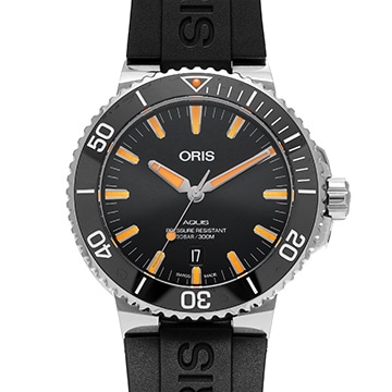 オリス アクイス デイト 01 733 7730 4159-07 4 24 64EB ブラック メンズ 時計 【中古】【wristwatch】
