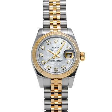 ロレックス デイトジャスト 179173NG ホワイトシェル/ダイヤモンド レディース 時計 【中古】【wristwatch】