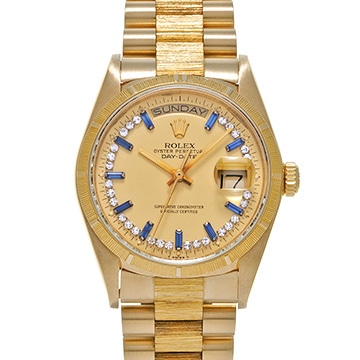 ロレックス デイデイト 18078 シャンパン/ダイヤモンド/サファイア メンズ 時計 【中古】【wristwatch】