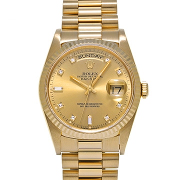 ロレックス デイデイト 18238A シャンパン/ダイヤモンド メンズ 時計 【中古】【wristwatch】