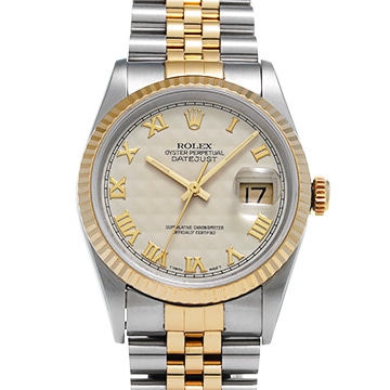 ロレックス デイトジャスト 16233 アイボリーピラミッド メンズ 時計 【中古】【wristwatch】