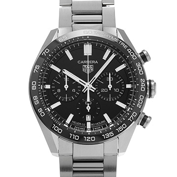 タグ ホイヤー カレラ キャリバーホイヤー02 スポーツ クロノグラフ CBN2A1B.BA0643 ブラック メンズ 時計 【中古】【wristwatch】