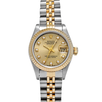 ロレックス デイトジャスト 69173G シャンパン/ダイヤモンド レディース 時計 【中古】【wristwatch】