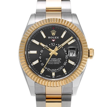 ロレックス スカイドゥエラー 326933 ブライトブラック メンズ 時計 【中古】【wristwatch】