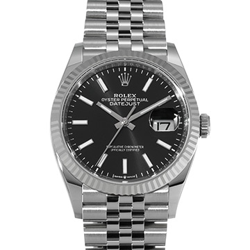 ロレックス デイトジャスト 36 126234 ブライトブラック メンズ 時計 【中古】【wristwatch】