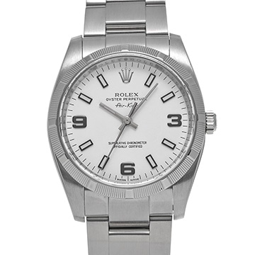 ロレックス エアキング 114210 ホワイト メンズ 時計 【中古】【wristwatch】