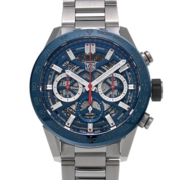 タグ ホイヤー カレラ キャリバー ホイヤー02 クロノグラフ CBG2011.BA0662 ブルー メンズ 時計 【中古】【wristwatch】