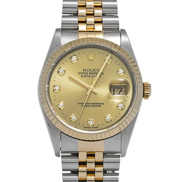 ロレックス デイトジャスト 16233G シャンパン/ダイヤモンド メンズ 時計 【中古】【wristwatch】
