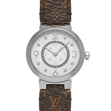 ルイ ヴィトン タンブール Q12MGB シルバー/ダイヤモンド レディース 時計 【中古】【wristwatch】