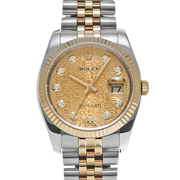 ロレックス デイトジャスト 116233G シャンパンコンピュータ/ダイヤモンド メンズ 時計 【中古】【wristwatch】