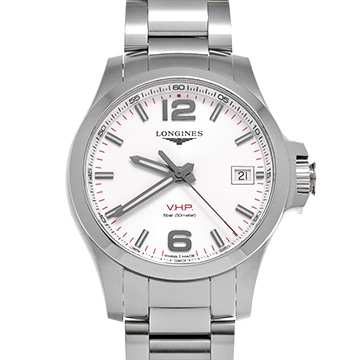 ロンジン コンクエスト V.H.P L3.716.4.76.6 ホワイト メンズ 時計 【中古】【wristwatch】