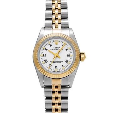 ロレックス オイスターパーペチュアル 67193 ホワイト レディース 時計 【中古】【wristwatch】