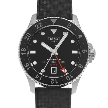 ティソ シースター1000 クォーツ GMT T120.852.17.051.00 ブラック メンズ 時計 【中古】【wristwatch】