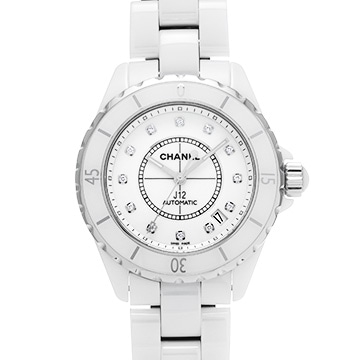 シャネル J12 38MM H1629 ホワイト/ダイヤモンド メンズ 時計 【中古】【wristwatch】