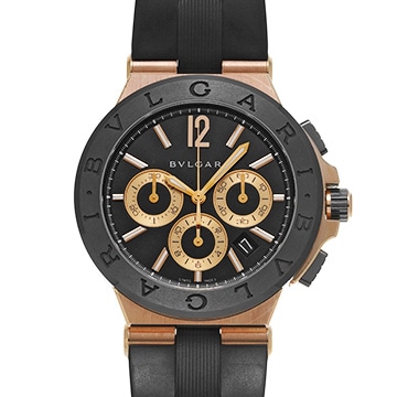 ブルガリ ディアゴノ クロノグラフ DGP42BGCVDCH ブラック/ピンクゴールド メンズ 時計 【中古】【wristwatch】