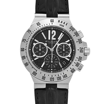 ブルガリ ディアゴノ クロノグラフ CH40STA ブラック/シルバー メンズ 時計 【中古】【wristwatch】