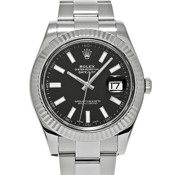 ロレックス デイトジャストII 116334 ブラック メンズ 時計 【中古】【wristwatch】