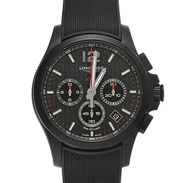 ロンジン コンクエスト V.H.P. クロノグラフ L3.717.2 ブラック メンズ 時計 【中古】【wristwatch】