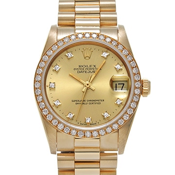 ロレックス デイトジャスト 68288G シャンパン/ダイヤモンド ユニセックス 時計 【中古】【wristwatch】