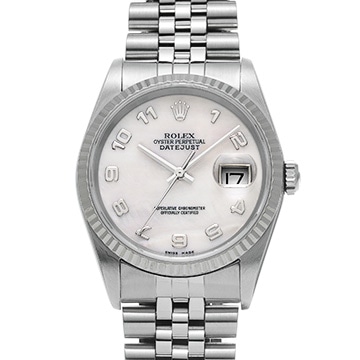ロレックス デイトジャスト 16234 ホワイトシェル メンズ 時計 【中古】【wristwatch】