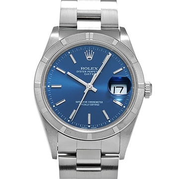 ロレックス オイスターパーペチュアル デイト 15210 ブルー メンズ 時計 【中古】【wristwatch】
