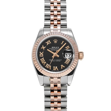 ロレックス デイトジャスト 179171 ブラックサンビーム レディース 時計 【中古】【wristwatch】