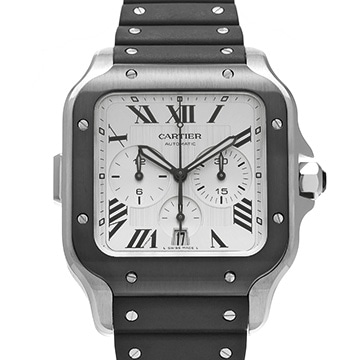 カルティエ サントス ドゥ カルティエ クロノグラフ XL WSSA0017 シルバー メンズ 時計 【中古】【wristwatch】
