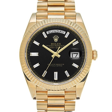 ロレックス デイデイト 40 228238A ブライトブラック/ダイヤモンド メンズ 時計 【中古】【wristwatch】