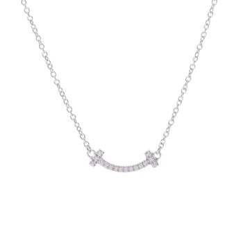 ティファニー Tスマイルネックレス ミニ シルバー K18ホワイトゴールド WG レディース ジュエリー 【中古】【jewelry】