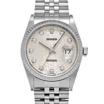 ロレックス デイトジャスト 16234G シルバーコンピュータ/ダイヤモンド メンズ 時計 【中古】【wristwatch】