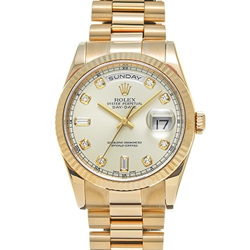 ロレックス デイデイト 118238A シルバー/ダイヤモンド メンズ 時計 【中古】【wristwatch】