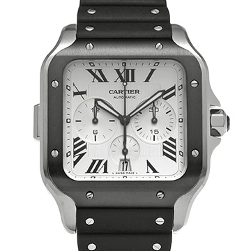 カルティエ サントス ドゥ カルティエ クロノグラフ XL WSSA0017 シルバー メンズ 時計 【中古】【wristwatch】