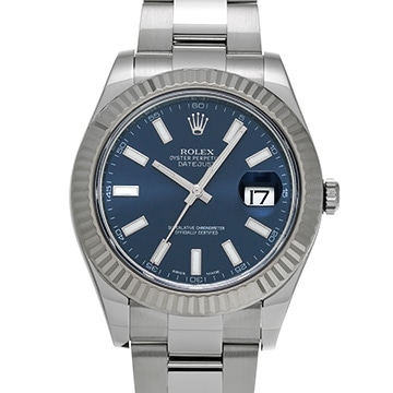 ロレックス デイトジャスト II 116334 ブルー メンズ 時計 【中古】【wristwatch】