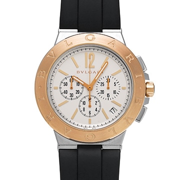 ブルガリ ディアゴノ ヴェロチッシモ クロノグラフ DG41SPGCH シルバー メンズ 時計 【中古】【wristwatch】