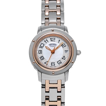 エルメス クリッパー クラシック CP1.221 ホワイトシェル レディース 時計 【中古】【wristwatch】
