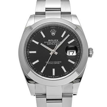 ロレックス デイトジャスト 41 126300 ブライトブラック メンズ 時計 【中古】【wristwatch】